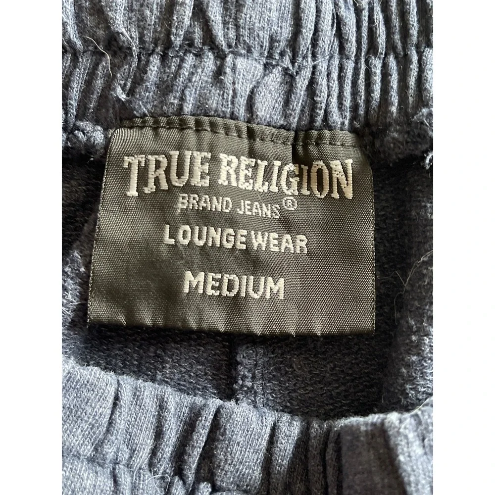 True‎ Religion Brand Mens Sweatpants Joggers Navy Blue Logo Elastic Waist